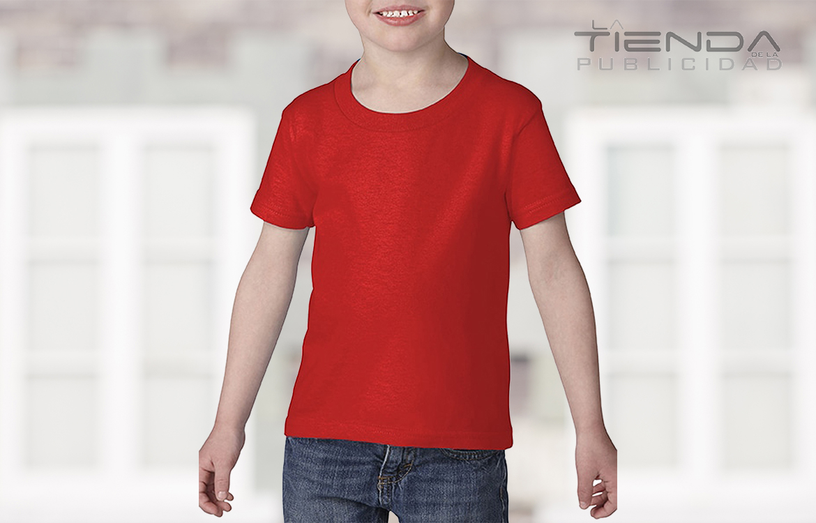 Camiseta juvenil – infantil cuello redondo rojo